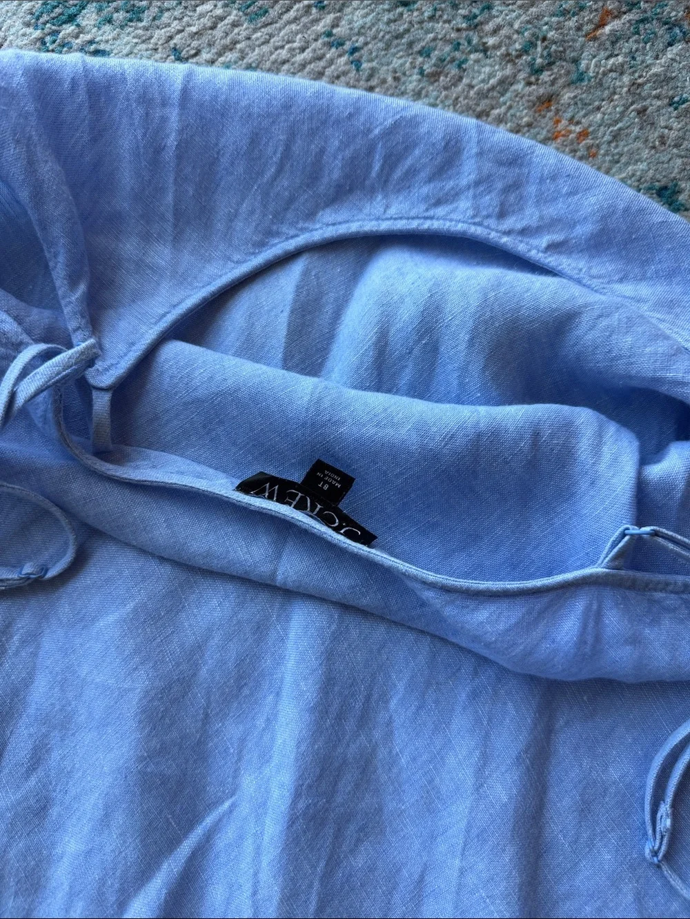 J.crew Blue Linen Dress, sz Tall 8
